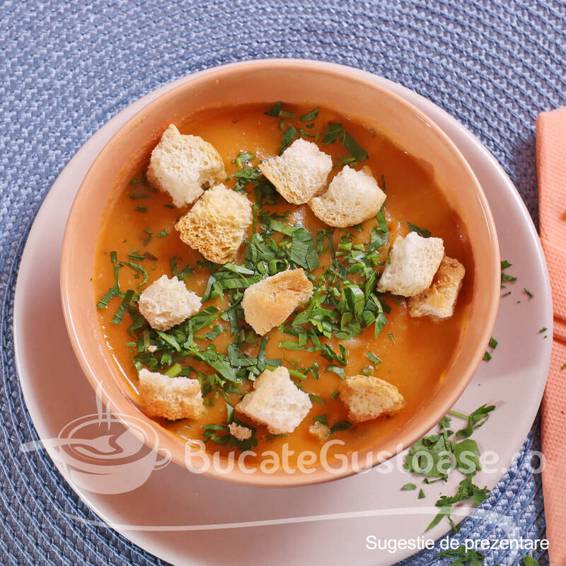 Supa crema de legume cu crutoane - BucateGustoase.ro®